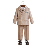 Khaki Suit, Pants, Vest, Shorts, Shirt Set - Boys 12 Months To 11 Years
