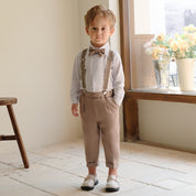 Khaki Suit, Pants, Vest, Shorts, Shirt Set - Boys 12 Months To 11 Years