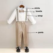 Khaki Suit, Pants, Vest, Shorts, Shirt Set - Boys 12 Months To 11 Years