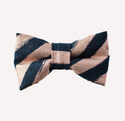 Navy Blush Striped Bow Tie - Newborn To Adult Sizes