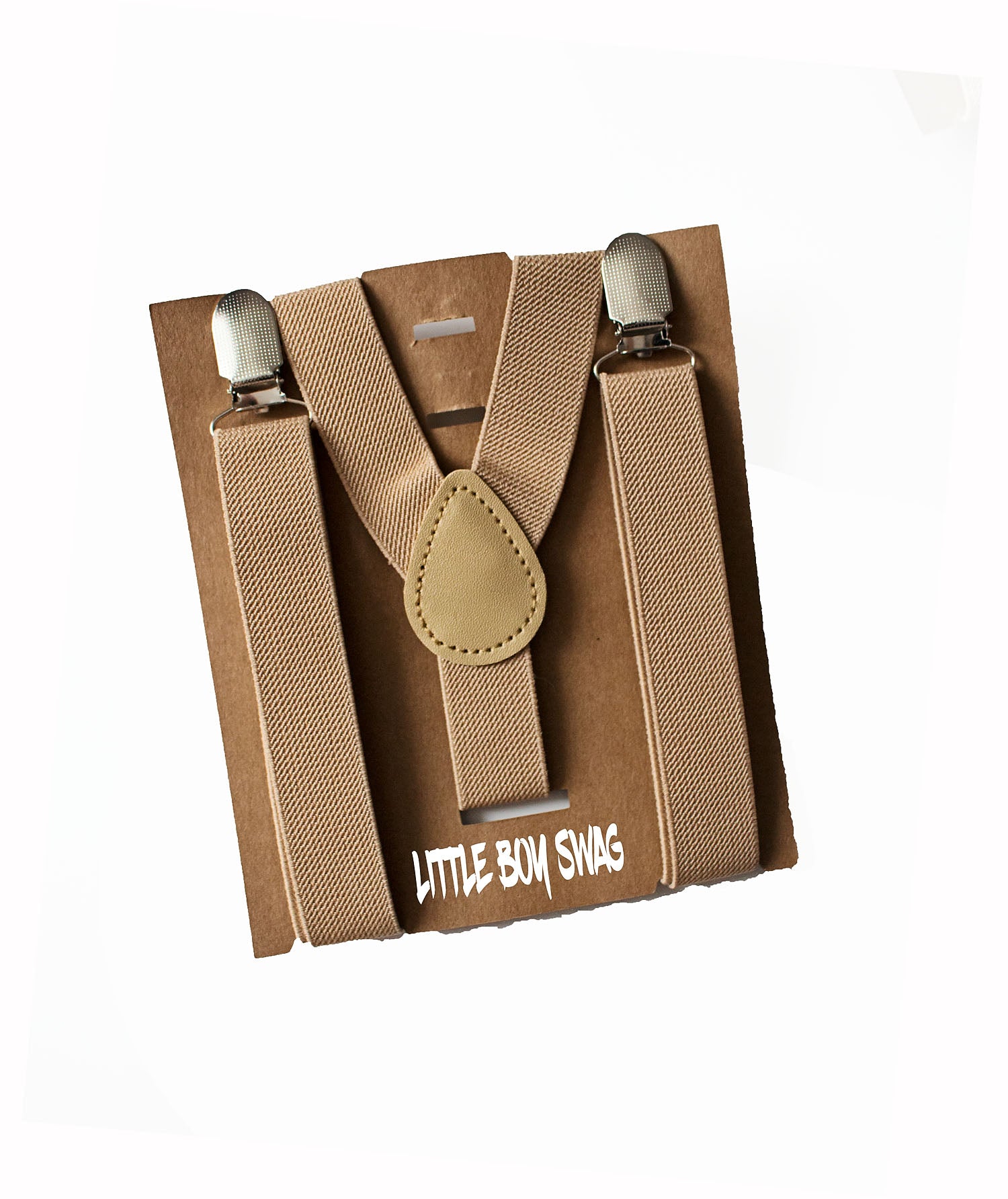 Beige Suspenders - Newborn To Adult Sizes