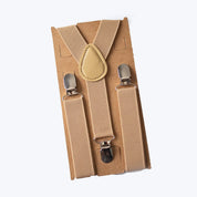 Khaki Suspenders - Newborn to Adult sizes
