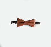 Brown Leather Bow Tie Dusty Blue Suspenders - Teen To Adult Sizes