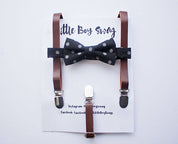 Black Gray Polka Dot Bow Tie - Boys To Men Sizes
