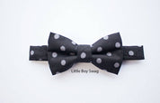 Black Gray Polka Dot Bow Tie - Boys To Men Sizes