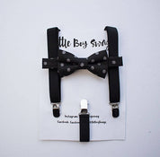 Black Gray Polka Dot Bow Tie - Boys To Men Sizes