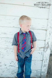 Red Suspenders - Newborn To Adult Sizes