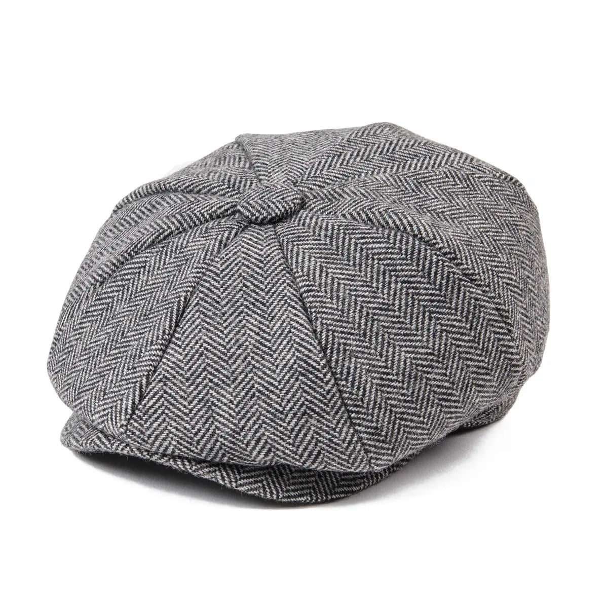 Boys tweed newsboy cap in light gray