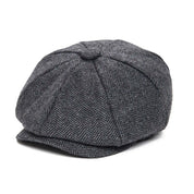 Boys tweed newsboy cap in black