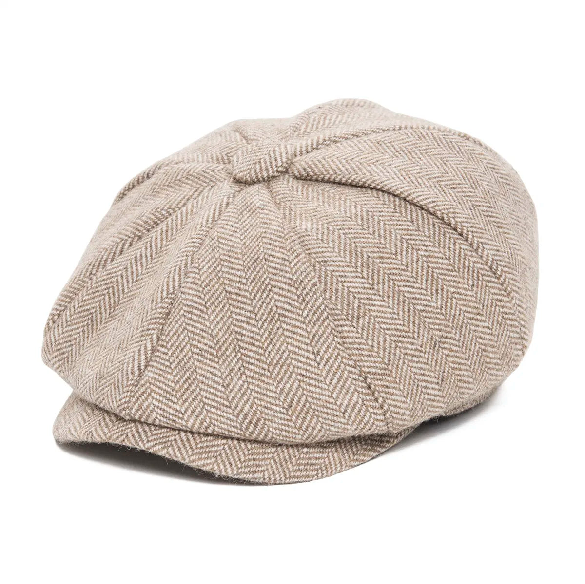 Boys tweed newsboy cap in light coffee