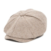 Boys tweed newsboy cap in light coffee