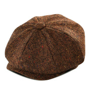 Boys tweed newsboy cap in flecked coffee