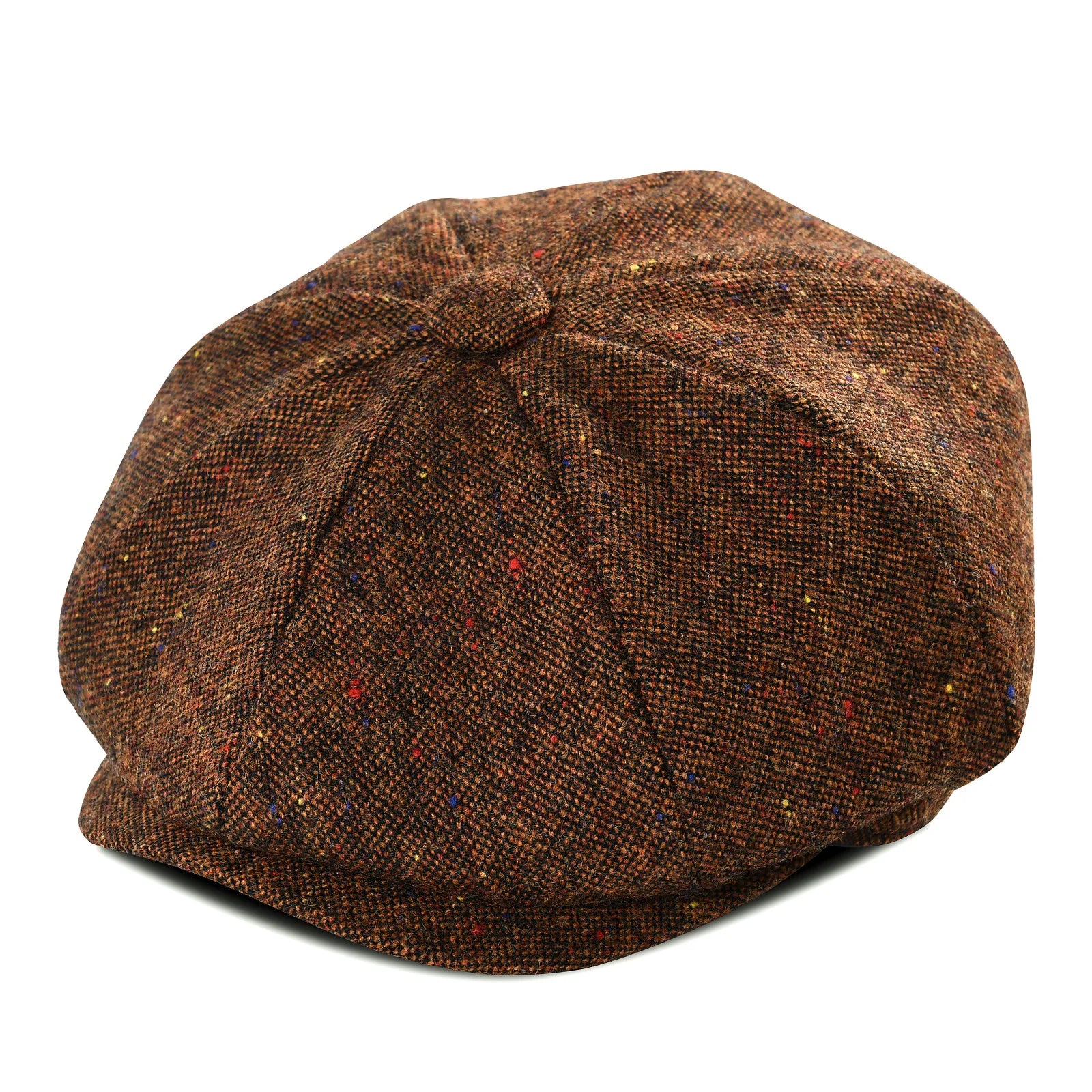 Boys tweed newsboy cap in flecked coffee