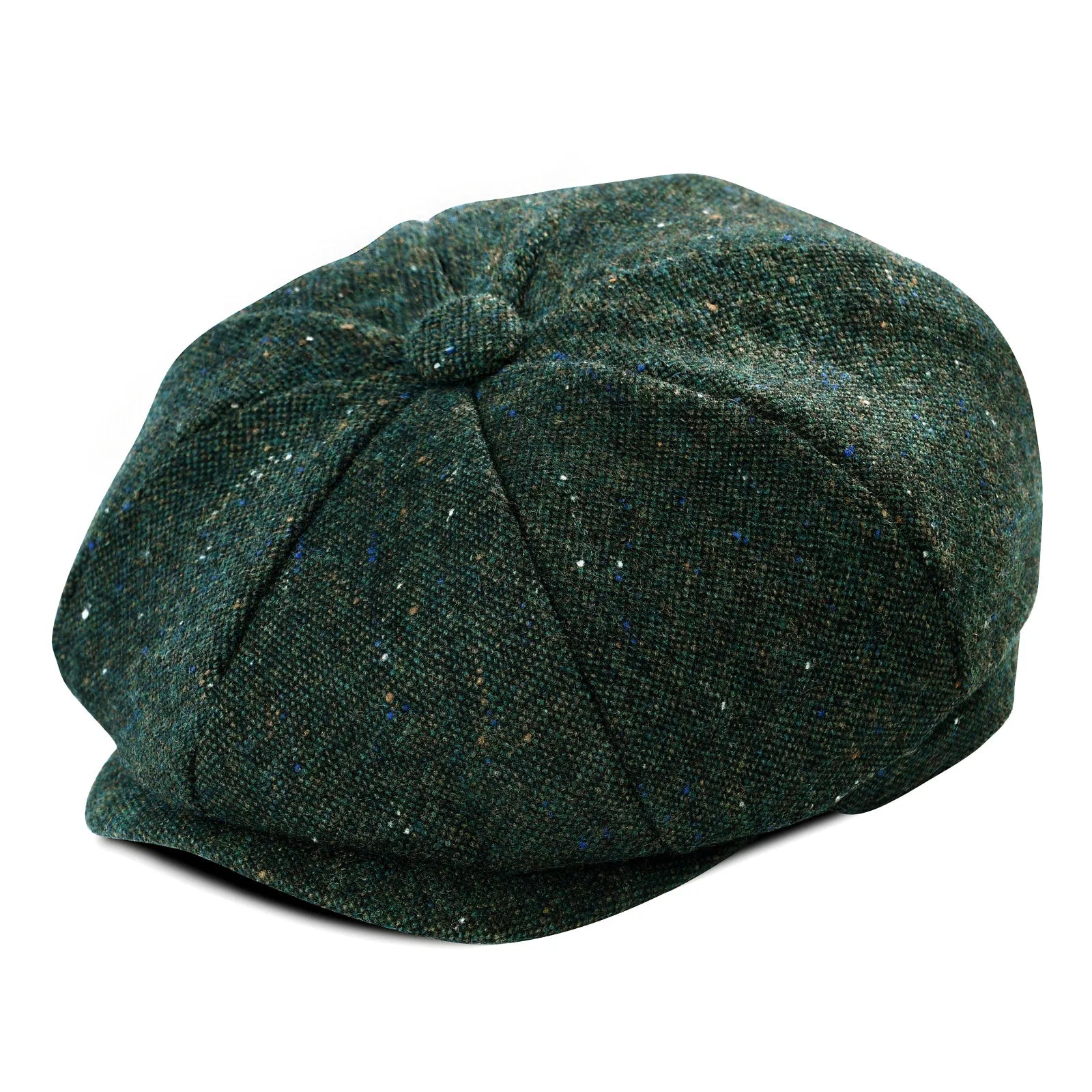 Boys tweed newsboy cap in flecked green