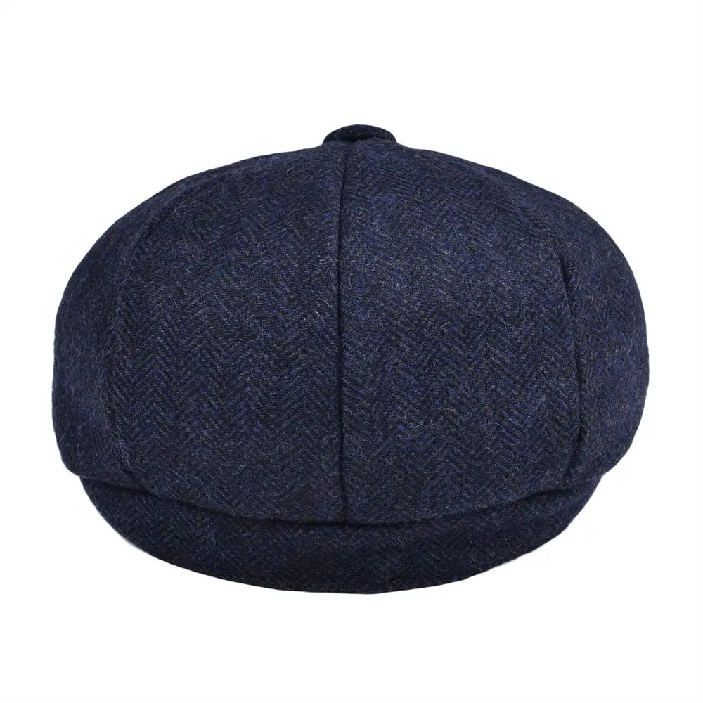 Boys tweed herringbone newsboy flat cap for kids