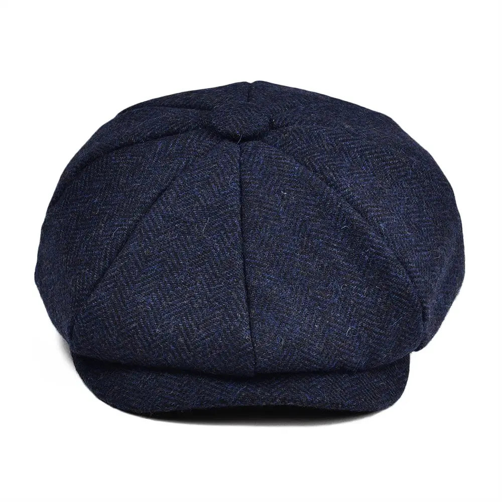 Boys tweed herringbone newsboy flat cap for kids