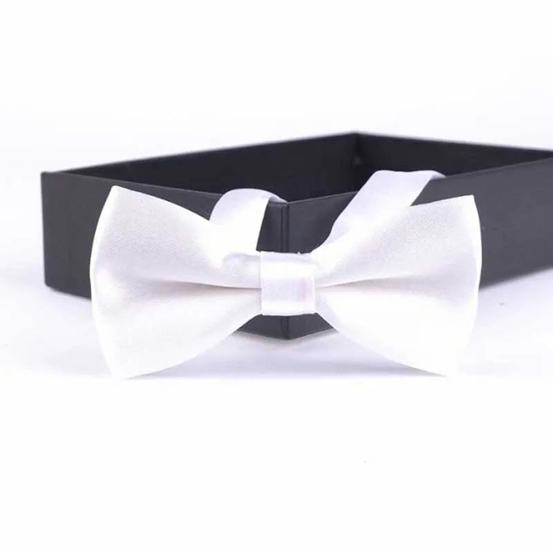 White pre-tied bow tie for boys - Little Boy Swag