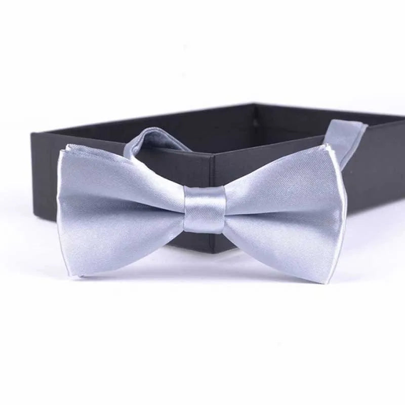 Silver pre-tied bow tie for boys - Little Boy Swag