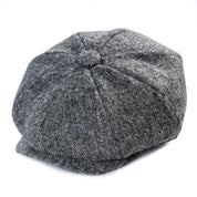 Boys tweed newsboy cap in flecked grey