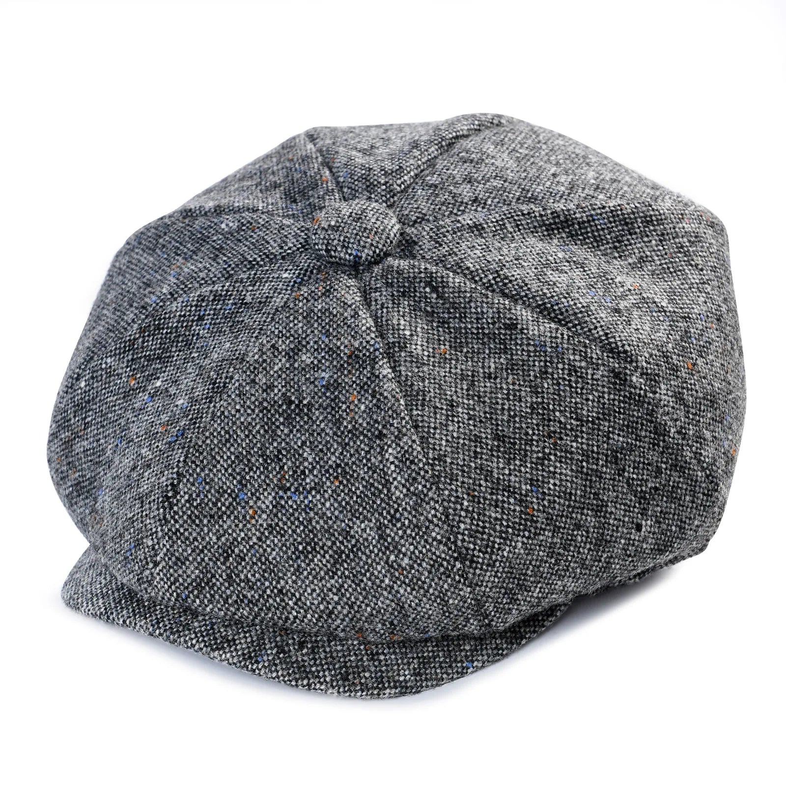 Boys tweed newsboy cap in flecked grey