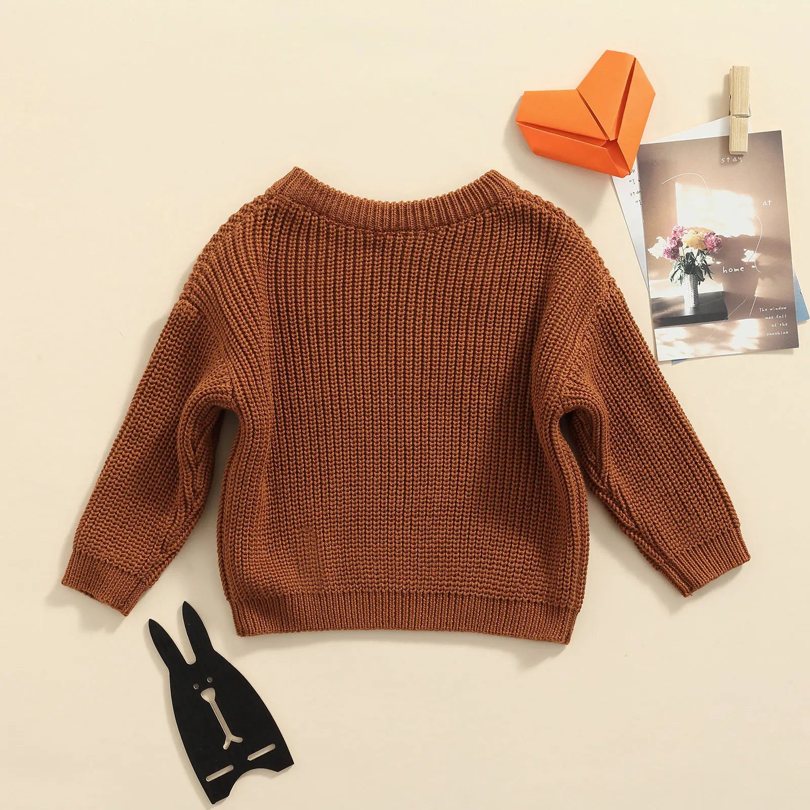 Toddler knit pullover sweater for fall and winter
