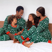 Matching family Christmas pajamas, green & white - photo 8
