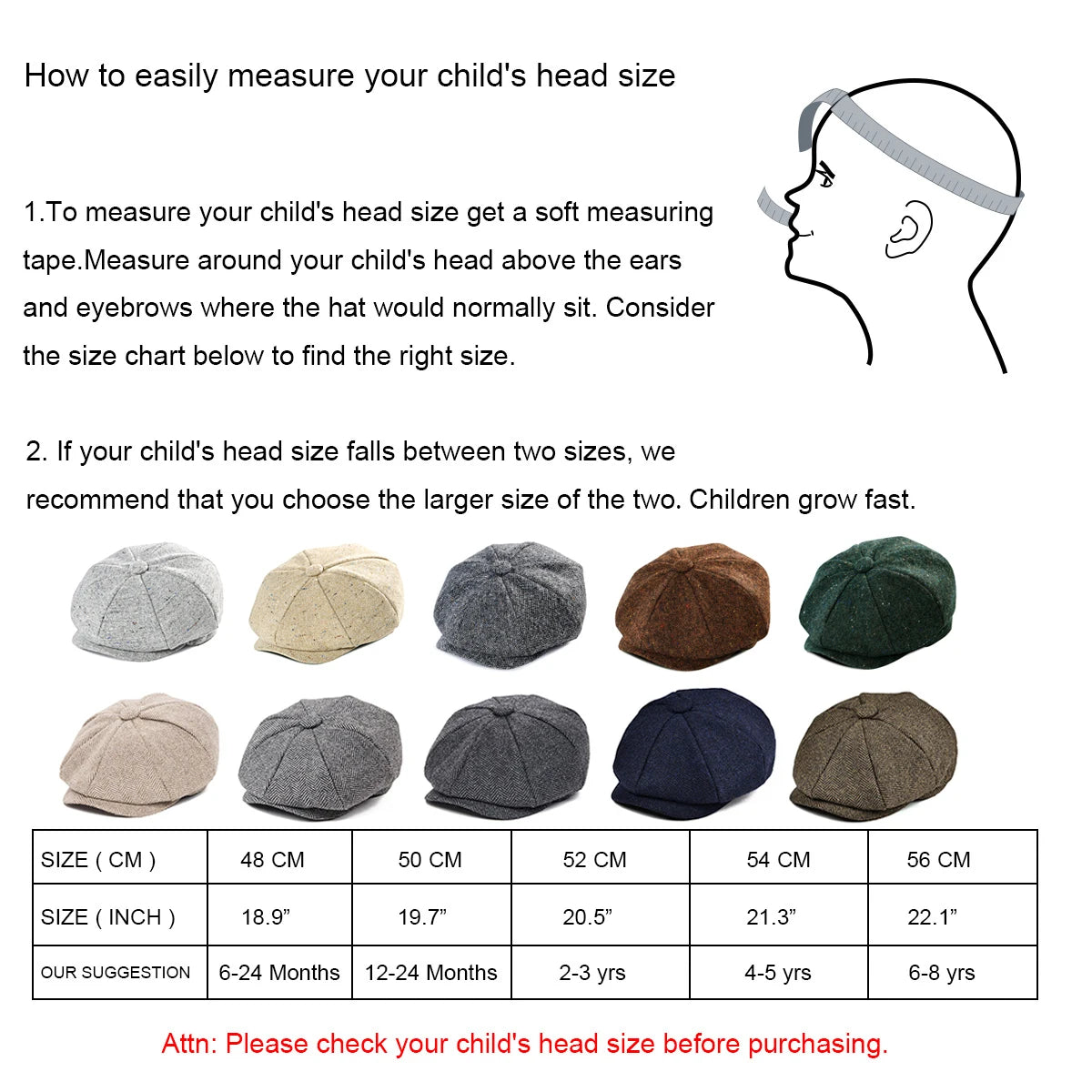 Boys tweed herringbone newsboy flat cap for kids