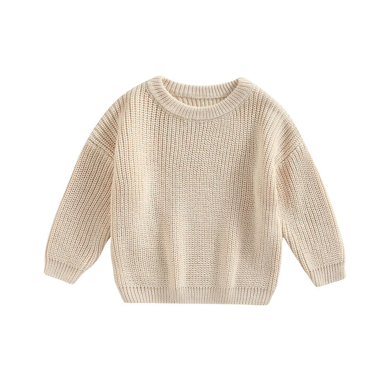 Baby knit sweater in milk white