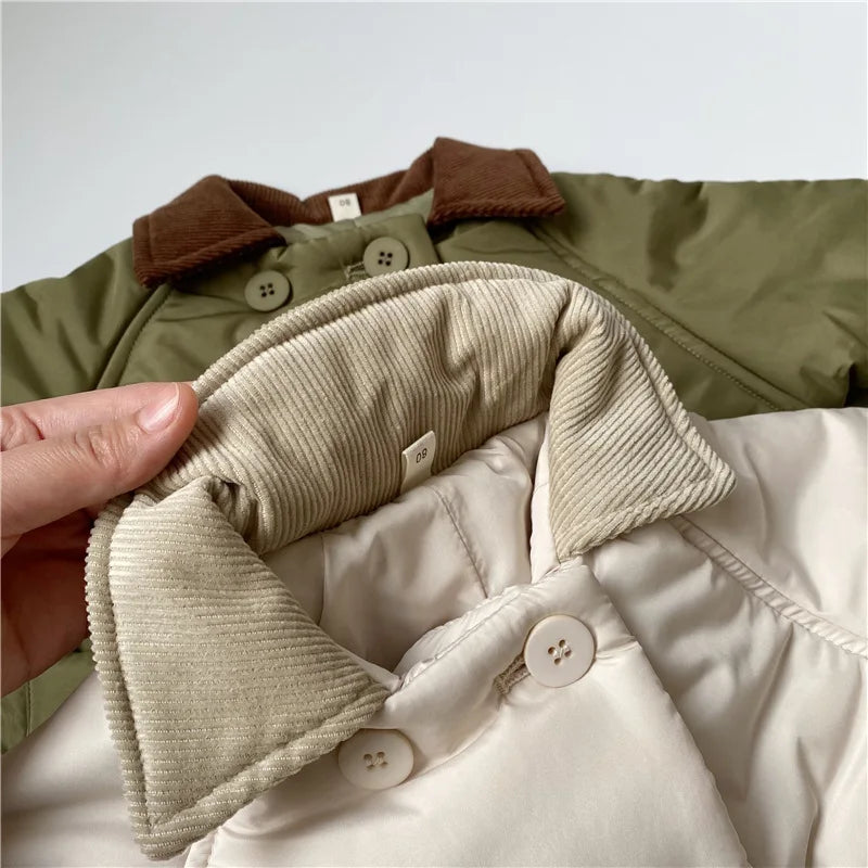 Kids corduroy jacket with turn-down collar