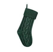 Green personalized knit Christmas stocking with name