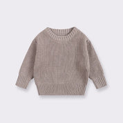 Kids Classic Knit Sweater - Warm Cotton Crewneck Pullover For Baby, Toddler & Boys