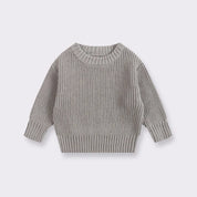 Kids Classic Knit Sweater - Warm Cotton Crewneck Pullover For Baby, Toddler & Boys