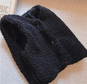 Kids sherpa fleece vest in black