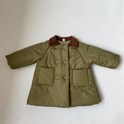 Kids corduroy coat in army green