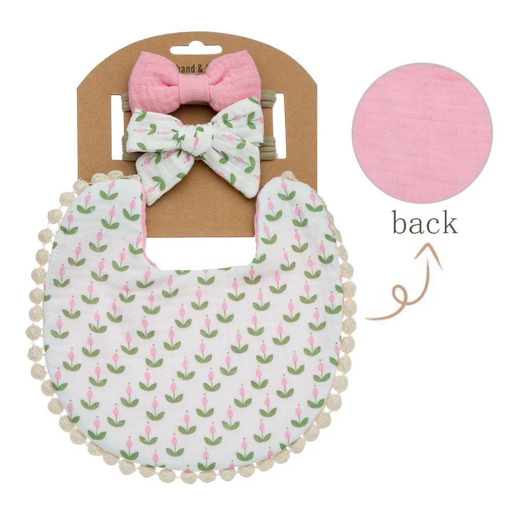 Baby bib and headband set, Style 1