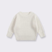 Kids Classic Knit Sweater - Warm Cotton Crewneck Pullover For Baby, Toddler & Boys