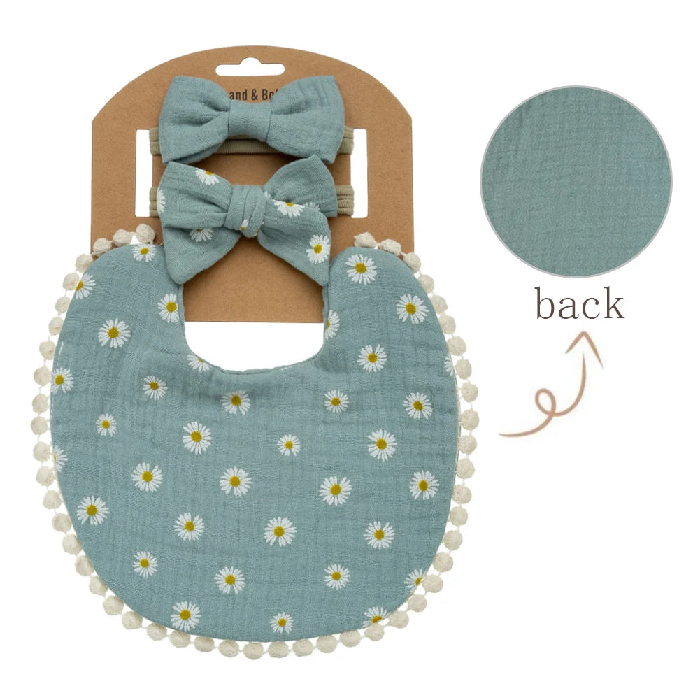 Baby bib and headband set, Style 9