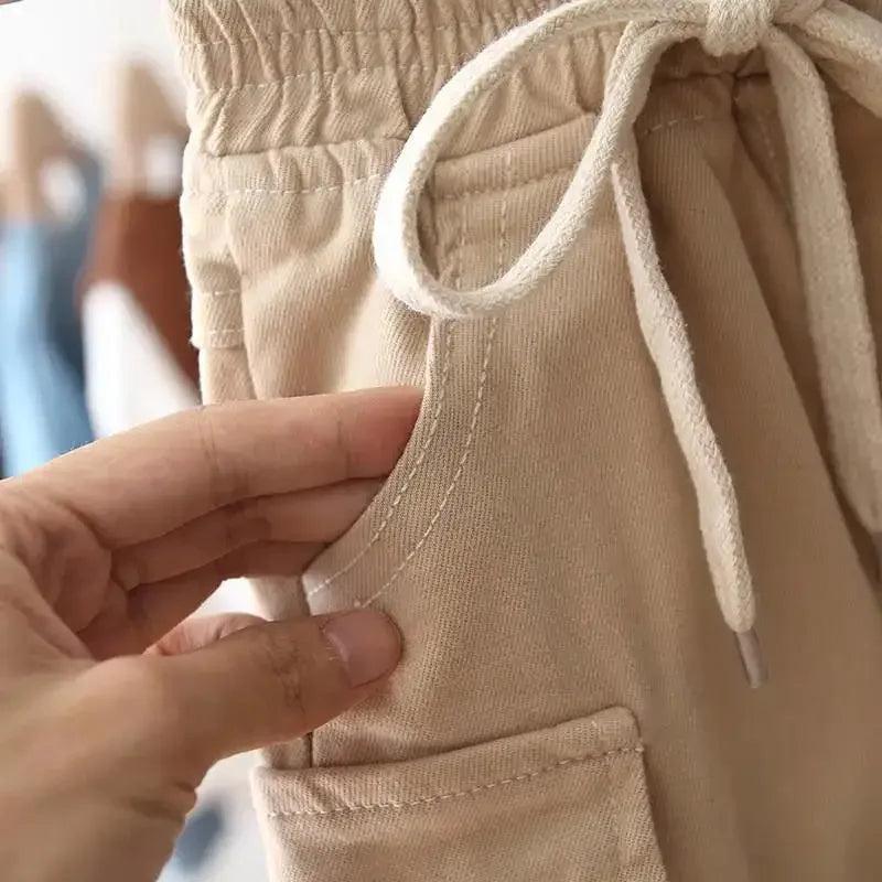 Boys elastic waist cargo pants for school and play