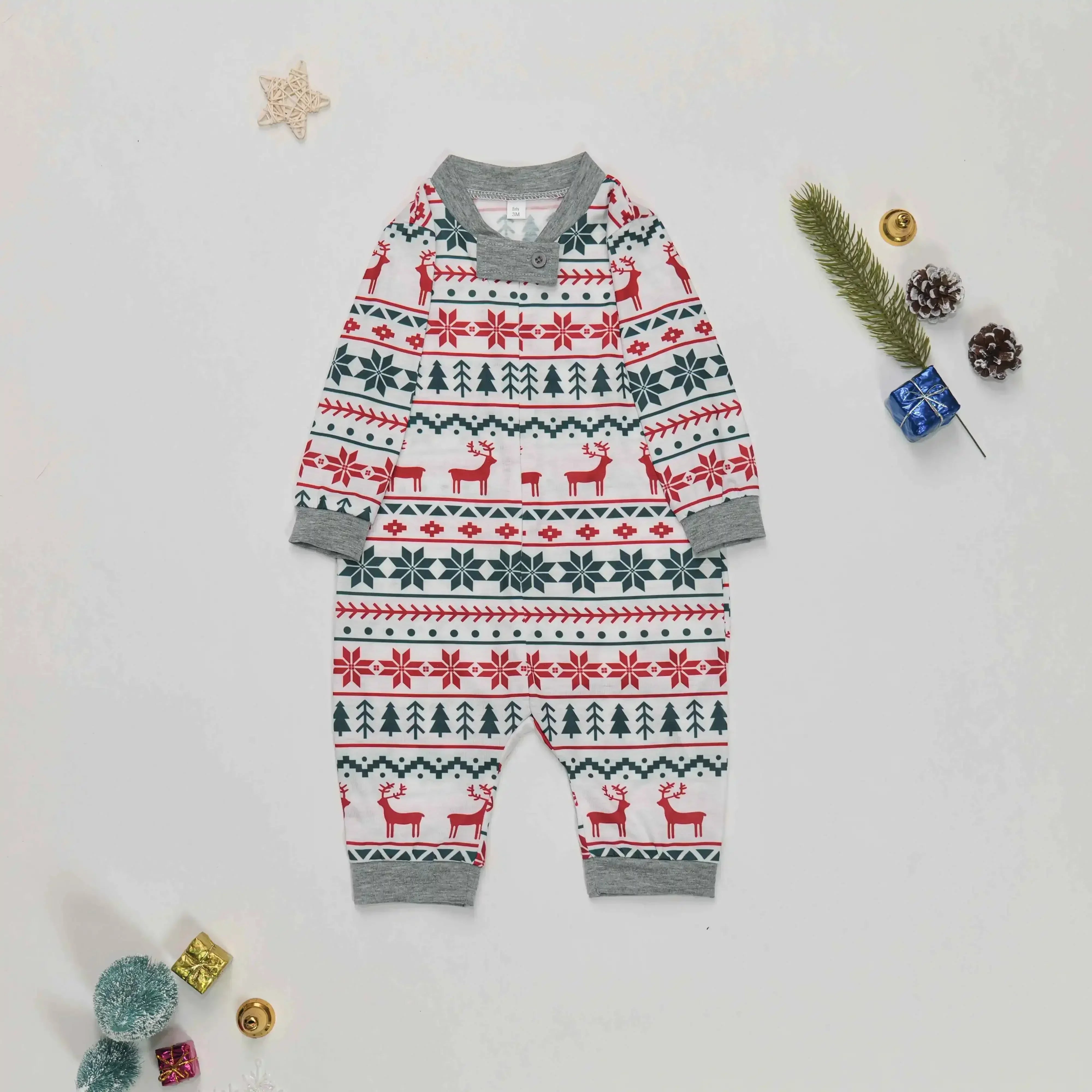 Matching family Christmas pajamas, green & white - photo 6