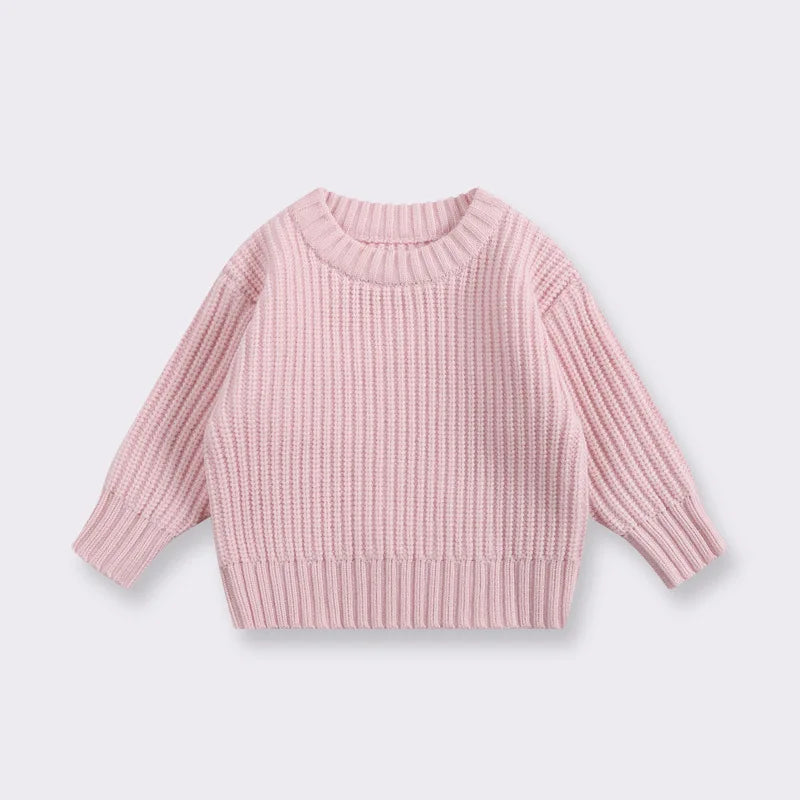 Kids Classic Knit Sweater - Warm Cotton Crewneck Pullover For Baby, Toddler & Boys