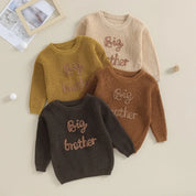 Toddler boy knit sweater with embroidered lettering - Little Boy Swag