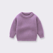 Kids Classic Knit Sweater - Warm Cotton Crewneck Pullover For Baby, Toddler & Boys