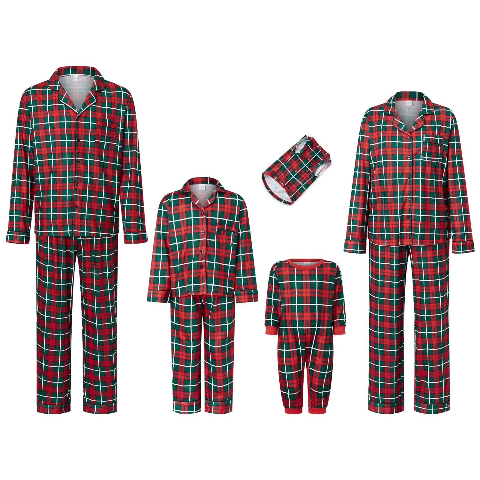 Matching family Christmas pajamas, red plaid - photo 10