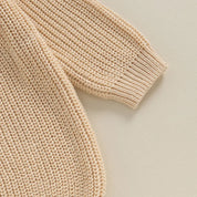 Toddler boy embroidered knit sweater close-up