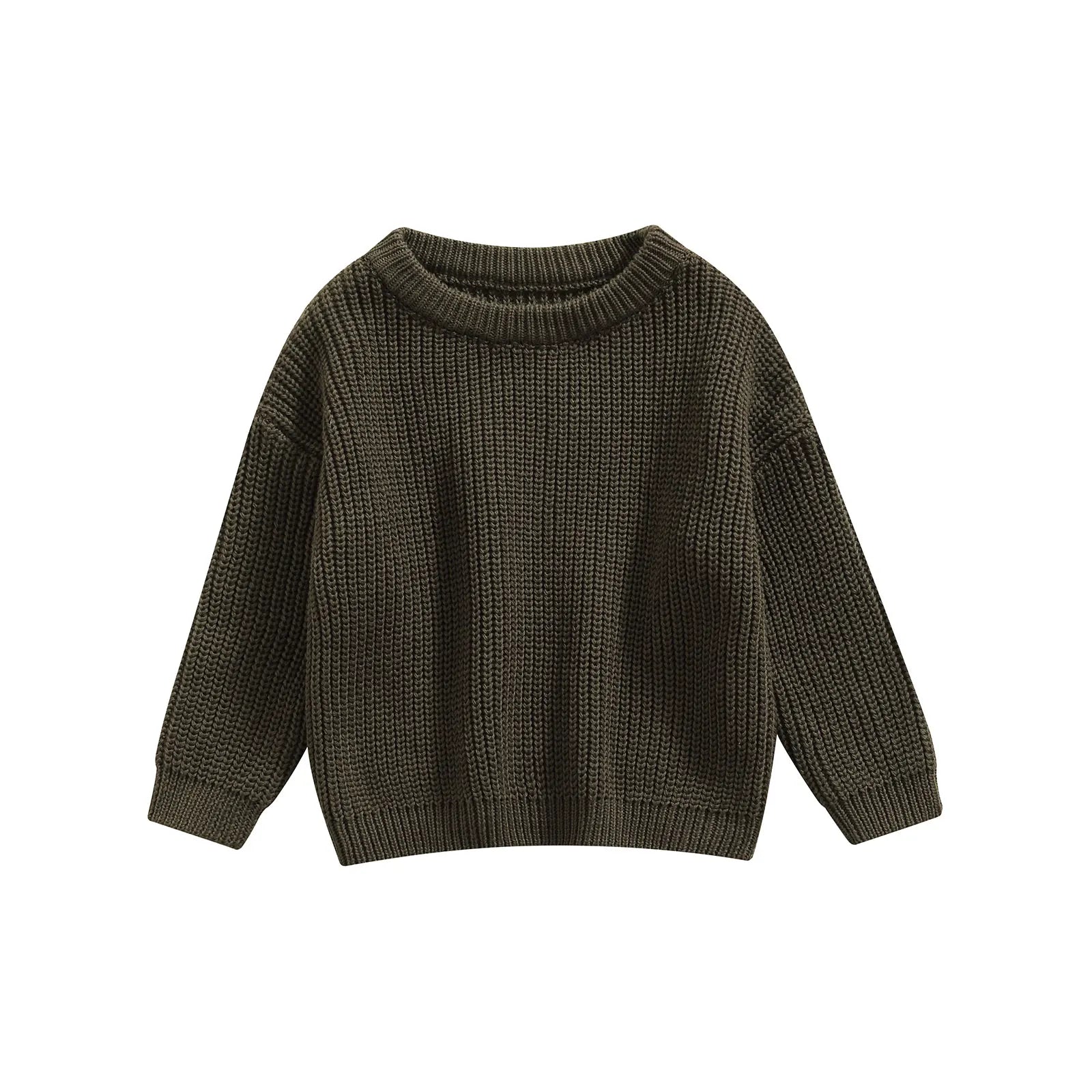 Baby knit sweater in army green