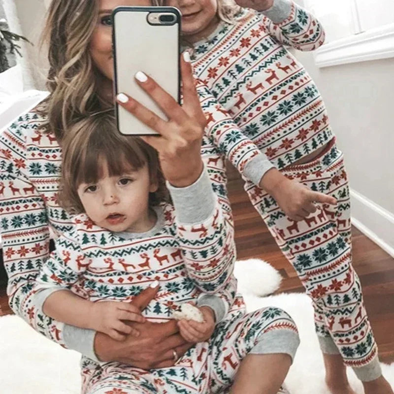 Kids & Baby green & white matching family Christmas pajamas - Little Boy Swag