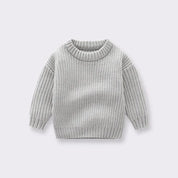 Kids Classic Knit Sweater - Warm Cotton Crewneck Pullover For Baby, Toddler & Boys
