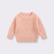 Kids Classic Knit Sweater - Warm Cotton Crewneck Pullover For Baby, Toddler & Boys
