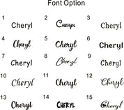Embroidery font chart - choose your font 1-15 for the personalized blanket