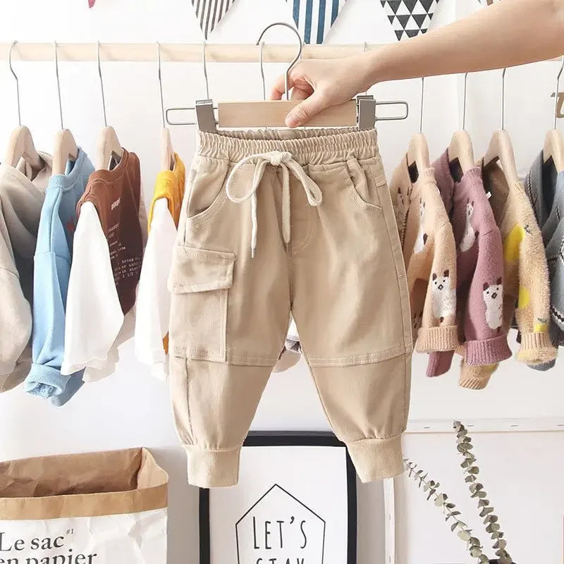 Boys cargo pants in khaki